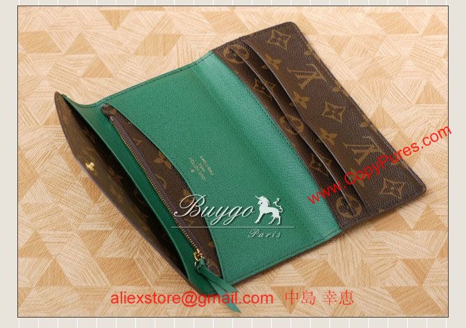 ルイヴィトン　M60163モノグラム　ポルトフォイユ・ジョゼフィーヌ　緑　長財布